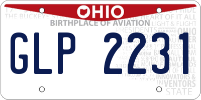 OH license plate GLP2231