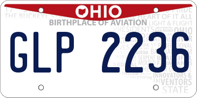 OH license plate GLP2236