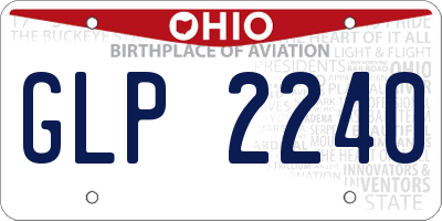 OH license plate GLP2240
