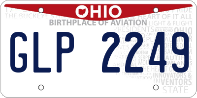 OH license plate GLP2249