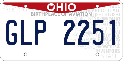 OH license plate GLP2251