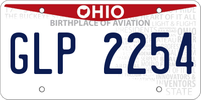 OH license plate GLP2254