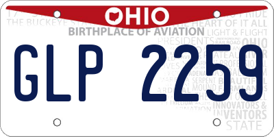 OH license plate GLP2259