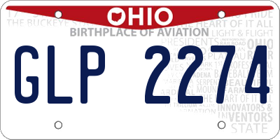 OH license plate GLP2274