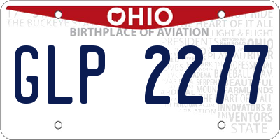 OH license plate GLP2277