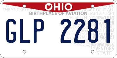 OH license plate GLP2281