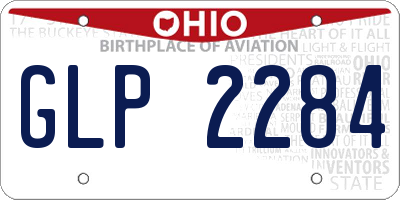 OH license plate GLP2284