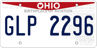 OH license plate GLP2296
