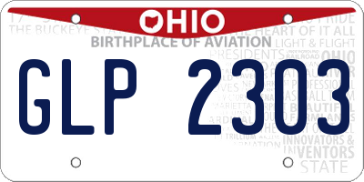 OH license plate GLP2303