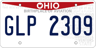 OH license plate GLP2309