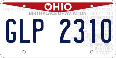 OH license plate GLP2310