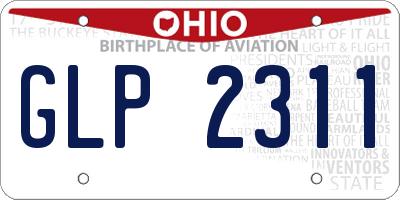 OH license plate GLP2311