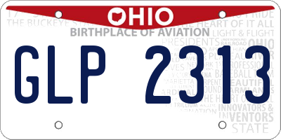 OH license plate GLP2313