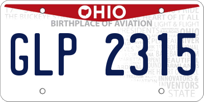 OH license plate GLP2315
