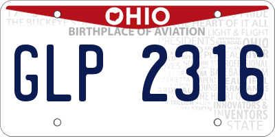 OH license plate GLP2316