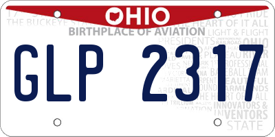 OH license plate GLP2317
