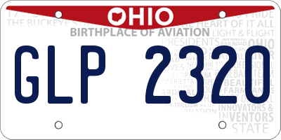 OH license plate GLP2320