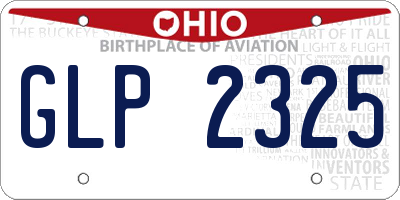 OH license plate GLP2325