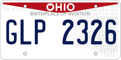 OH license plate GLP2326