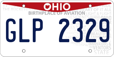 OH license plate GLP2329