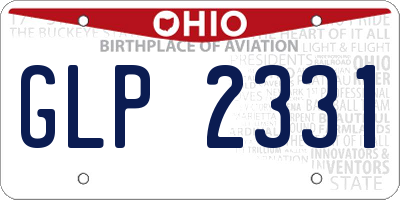 OH license plate GLP2331