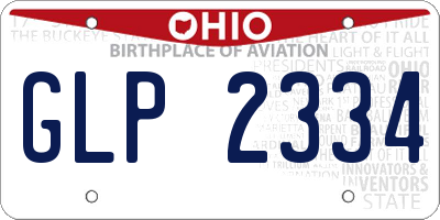 OH license plate GLP2334