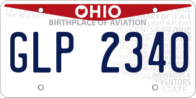 OH license plate GLP2340