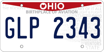 OH license plate GLP2343