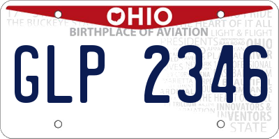 OH license plate GLP2346