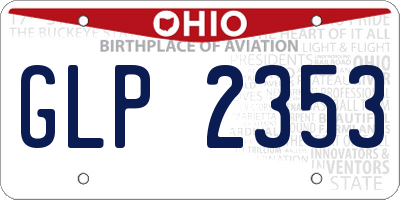 OH license plate GLP2353
