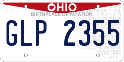 OH license plate GLP2355
