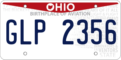 OH license plate GLP2356