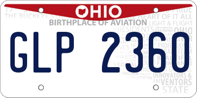 OH license plate GLP2360
