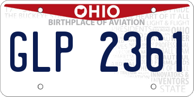 OH license plate GLP2361