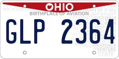 OH license plate GLP2364