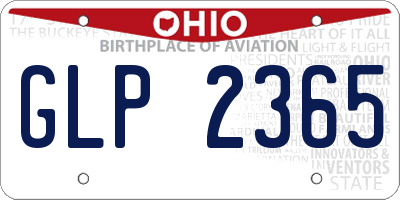 OH license plate GLP2365