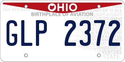 OH license plate GLP2372