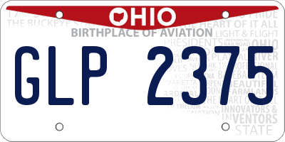 OH license plate GLP2375