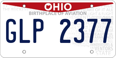 OH license plate GLP2377