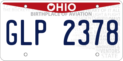 OH license plate GLP2378