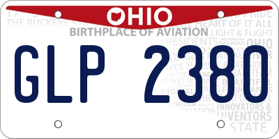 OH license plate GLP2380
