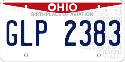 OH license plate GLP2383