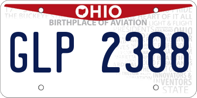 OH license plate GLP2388
