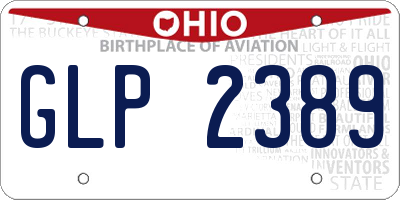 OH license plate GLP2389
