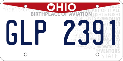 OH license plate GLP2391