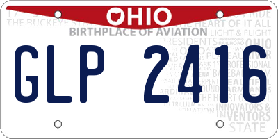 OH license plate GLP2416