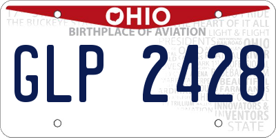 OH license plate GLP2428