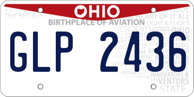 OH license plate GLP2436