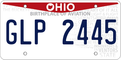 OH license plate GLP2445