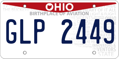 OH license plate GLP2449